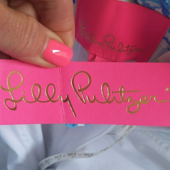 Lilly Pulitzer NWT Kenzie dress in resort white & blues, strapless option 4 - Picture 11 of 14